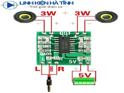 Mạch khuếch đại âm thanh PAM8403 8403 class D 2 kênh 6W Mạch khuếch đại âm thanh PAM8403 8403 class D 2 kênh 6W